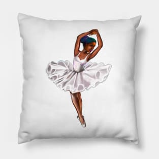 African America ballerina with ombre braids - brown skin ballerina Pillow