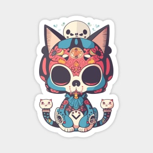 skull neko Magnet