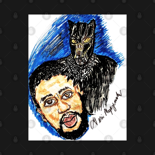 Black Panther Chadwick Boseman by TheArtQueenOfMichigan 