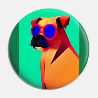 Polygon Dog in Sunglasses No. 2 Pin