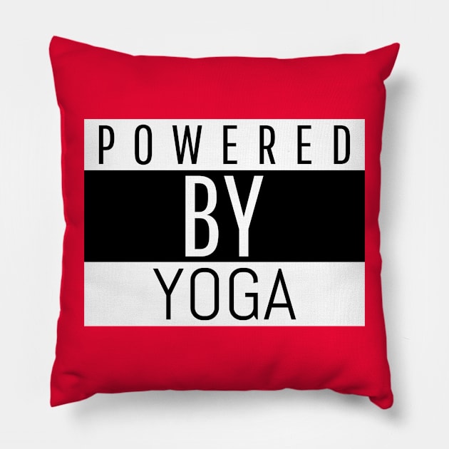 Powered by yoga. Pillow by MoodsFree