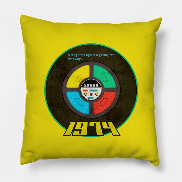 1974 • Simon Says a Long Time Ago in a Galaxy far, far away.... Pillow by The MKE Rhine Maiden