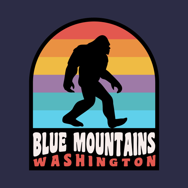 Blue Mountains Washington Camping Bigfoot Sasquatch Hiking by PodDesignShop