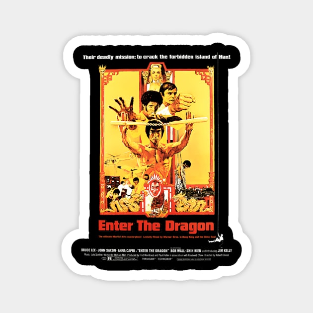 Movie Bruce Jeet Kune Do Be Water Lee Vintage Magnet by Garmentcrooks