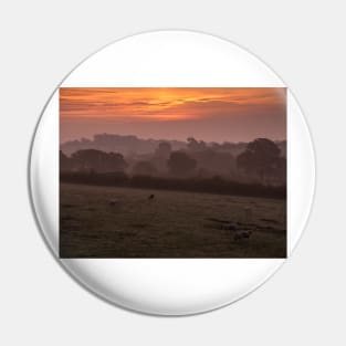 English Countryside Sunrise Pin