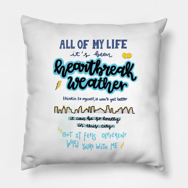 Heartbreak Weather Pillow by Tathi