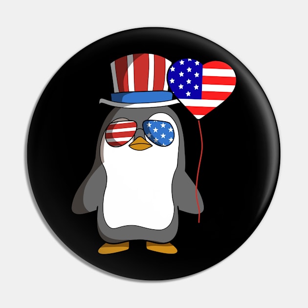 Patriot Penguin American Independence Day July 4th shirt Pin by TheBeardComic