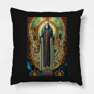 Aleister Crowley The Great Beast of Thelema painted in a Surrealist and Impressionist style Pillow