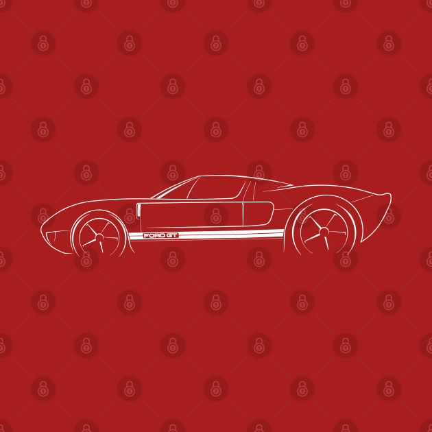 Ford GT - profile stencil, white by mal_photography