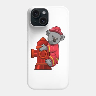 Koala as Firefighter with Fire hydrant Phone Case