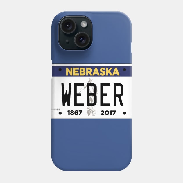 Nebraska License Plate Weber Grill vanity plate Phone Case by zavod44