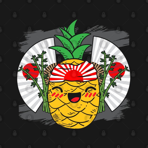 Cute Kawaii Pineapple Japanese Art Anime by stockwell315designs