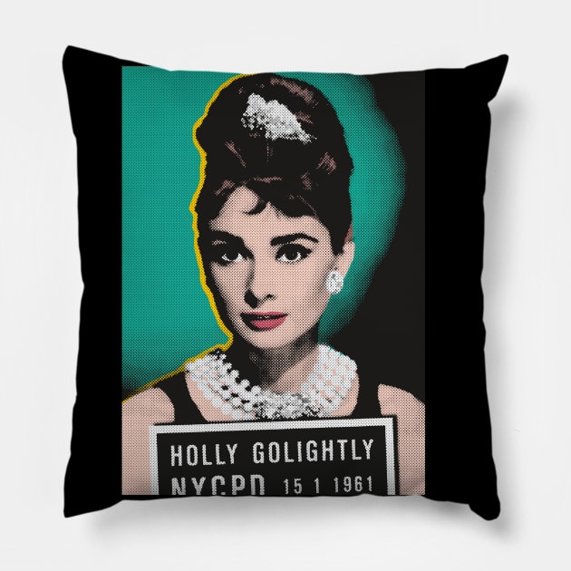 Audrey Mugshot Popart Pillow by PengellyArt