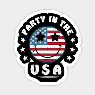 Party In The Usa 4Th Of July Preppy Smile Shirts Men Women Magnet