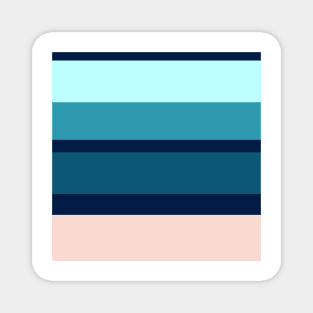 A remarkable tranquility of Oxford Blue, Blue Sapphire, Christmas Blue, Pale Cyan and Champagne Pink stripes. Magnet