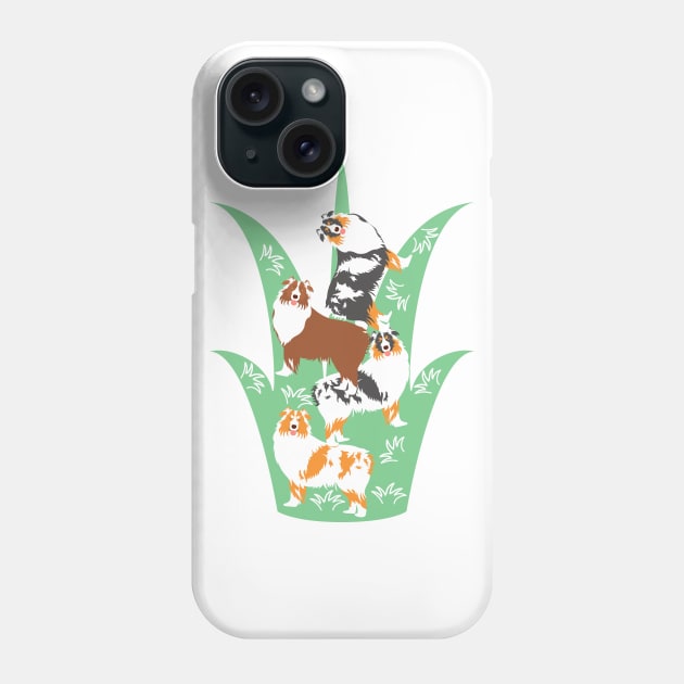 Australian Shepherd on the Lawn Phone Case by LulululuPainting