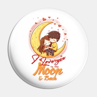 Valentine's Love on Moon Pin