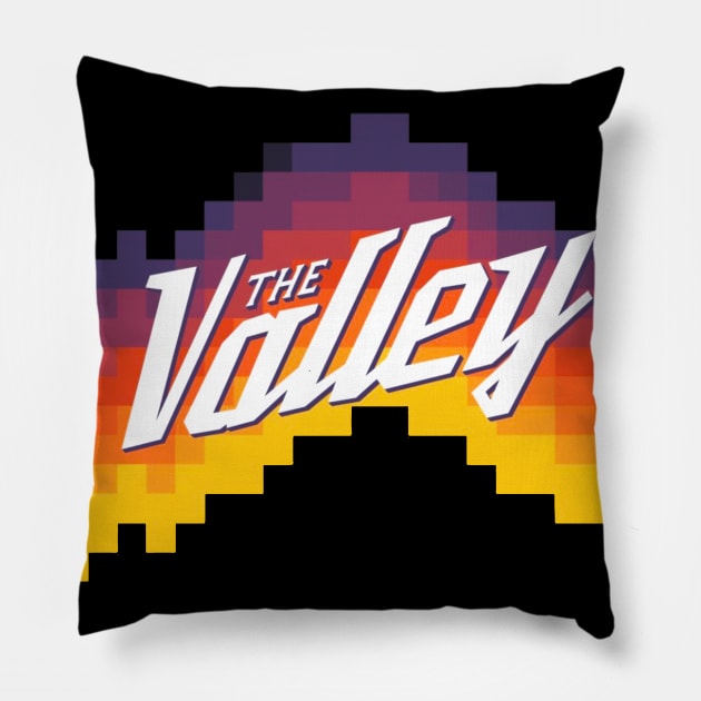 the valley suns Pillow by guyfawkes.art