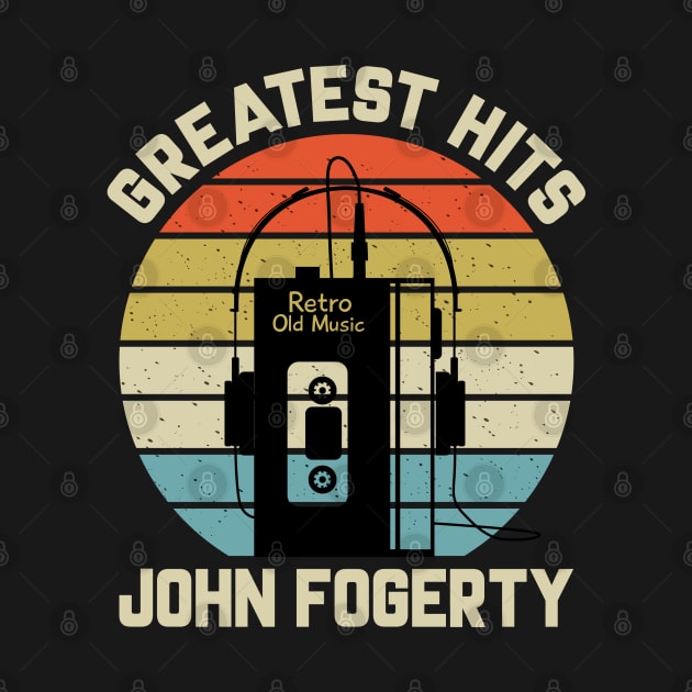 Greatest Hits John Retro Walkman Fogerty Vintage Art by Dinosaur Mask Store