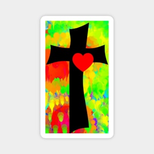 Tie Dye Cross Magnet