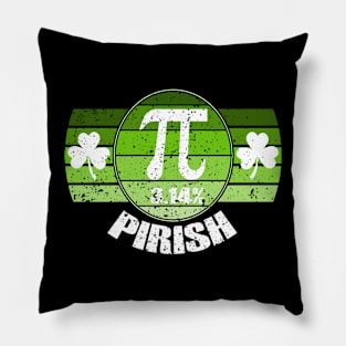 Retro St Patricks Pi Irish Day 3.14 Irish Math Geek Teacher Pillow