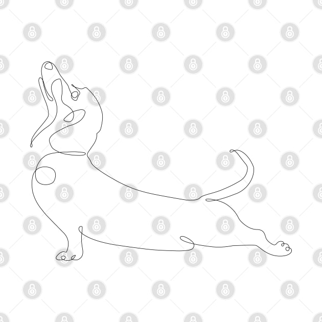 One Line Dachshund Upward Facing Dog by huebucket