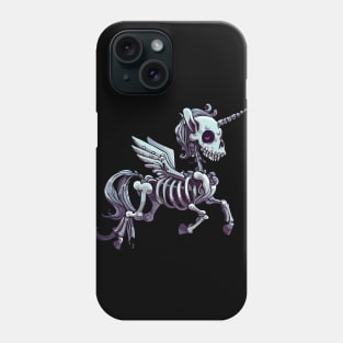 Spooky magical skeleton unicorn wings Phone Case