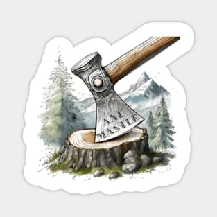 Axe Master Lumberjack Graphic Magnet