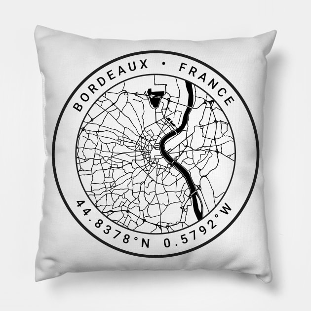 Bordeaux Map Pillow by Ryan-Cox