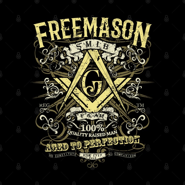 Aged Perfection Square & Compass Masonic Freemason by Master Mason Made