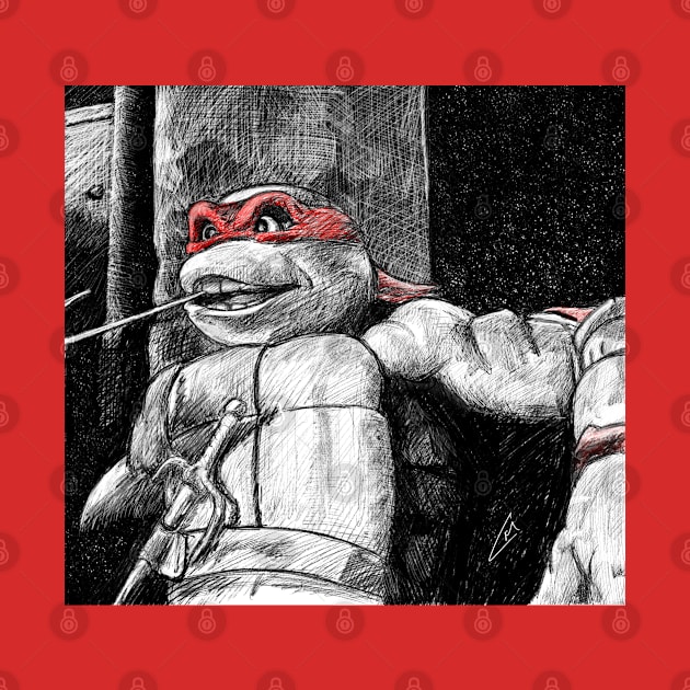 Teenage Mutant Ninja Turtles - Raphael B&W by JebMiao