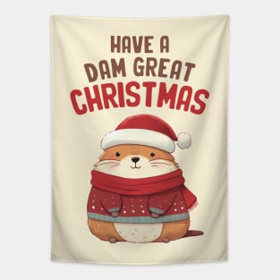 Have A Dam Great Christmas Marmot Tapestry