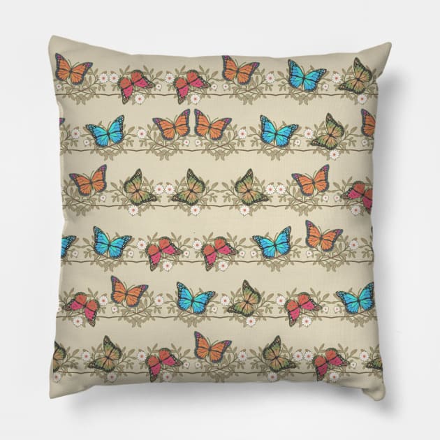Assorted butterflies Pillow by Gaspar Avila