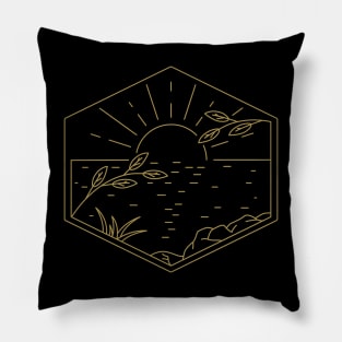 sunset monoline Pillow