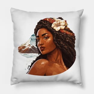 Poli'ahu Hawaiian Goddess of Snow Mauna Kea Illustration Mythology Pillow