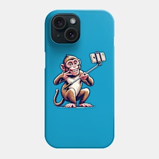 Monkey taking  selfie with a selfie stick Phone Case