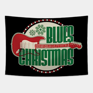 Merry Blues Christmas Tapestry