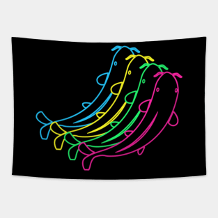 Fish 80s Neon Tapestry