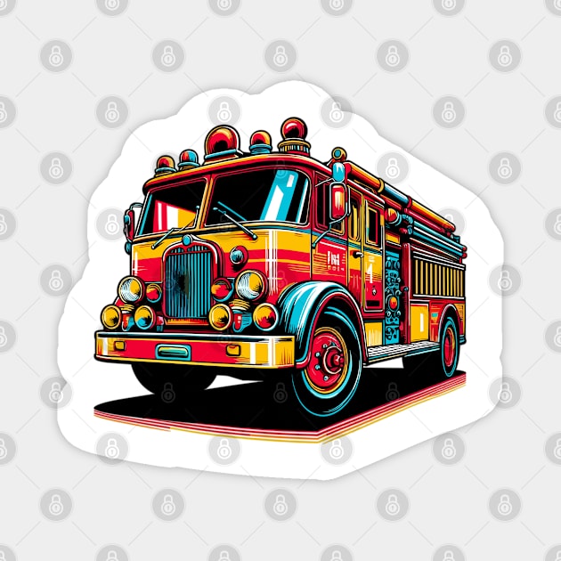 Fire Truck Magnet by Vehicles-Art