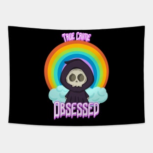 True Crime Obsessed Rainbow Grim Reaper Tapestry