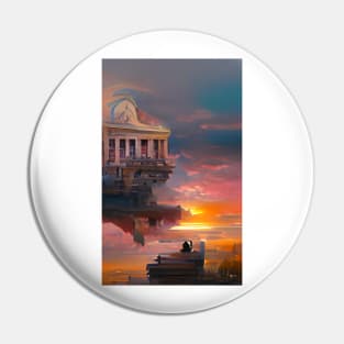 Peach Sunset Library island | National library week Pin