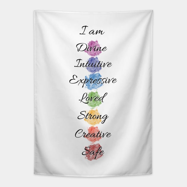 Color Chakra Energy Affirmation Tapestry by Bluepress