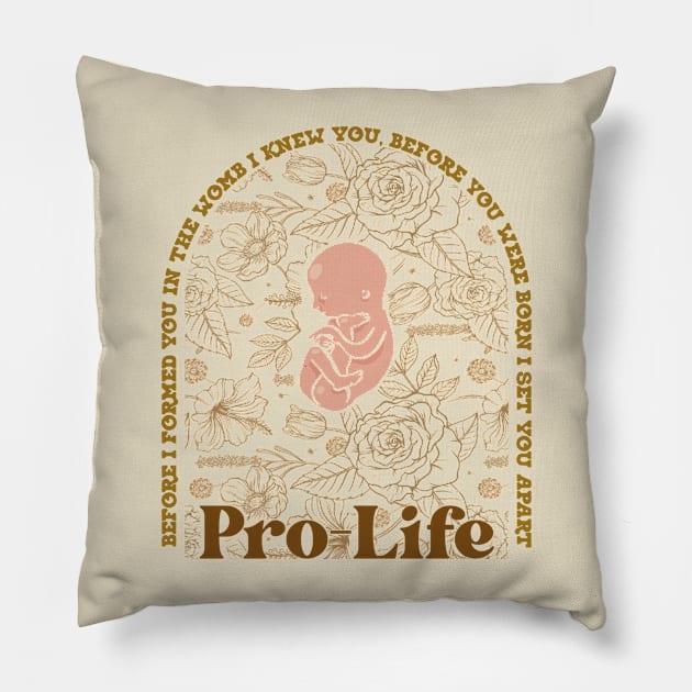 Pro-Life // The Womb Jeremiah 1:5 Bible Verse Pillow by Stacy Peters Art