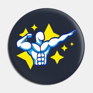 Athletic Bodybuilder Man Posing Pin