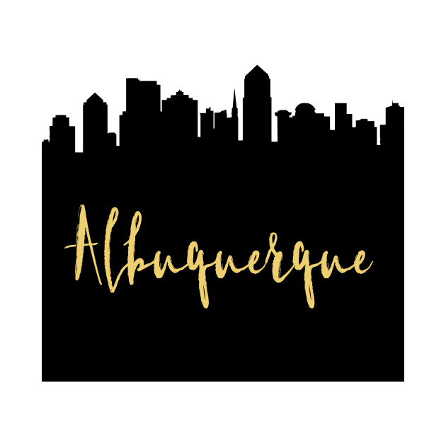 ALBUQUERQUE NEW MEXICO DESIGNER SILHOUETTE SKYLINE ART by deificusArt