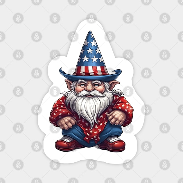 4th of July Gnome #1 Magnet by Chromatic Fusion Studio