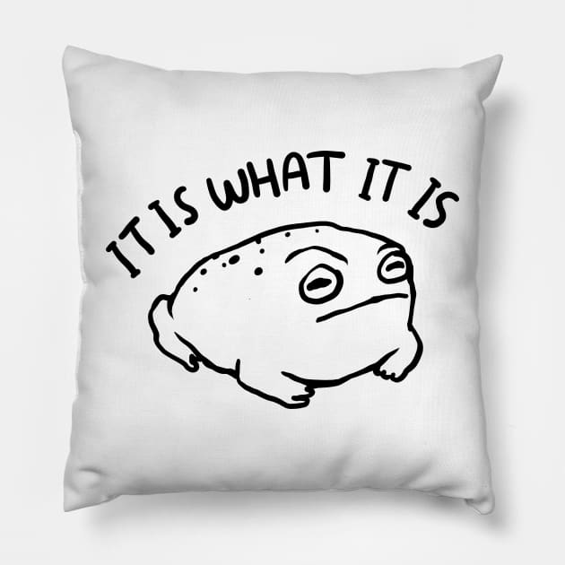 It is what it is desert rain frog Pillow by popcornpunk