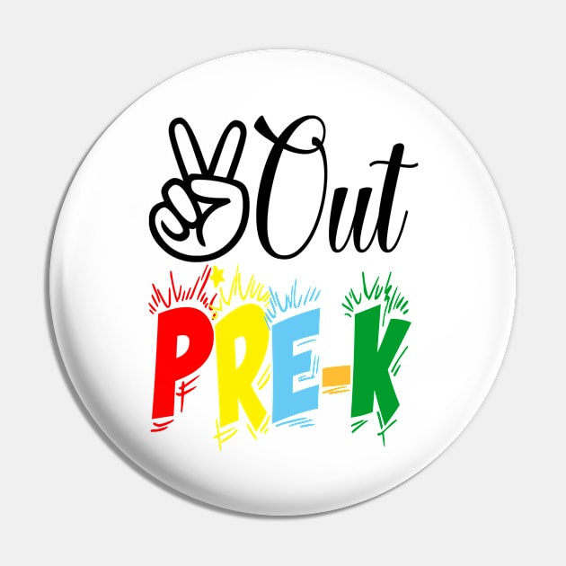 Peace Out Pre-K Last Day of School Summer Beach Pin by adil shop