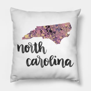 north carolina - calligraphy and abstract state outline Pillow