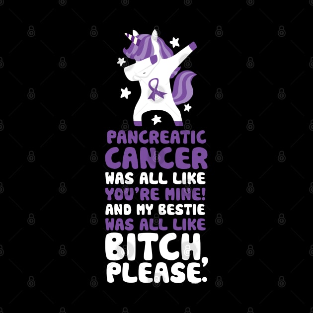 Pancreatic Cancer My Bestie Best Friend Support Unicorn by jomadado